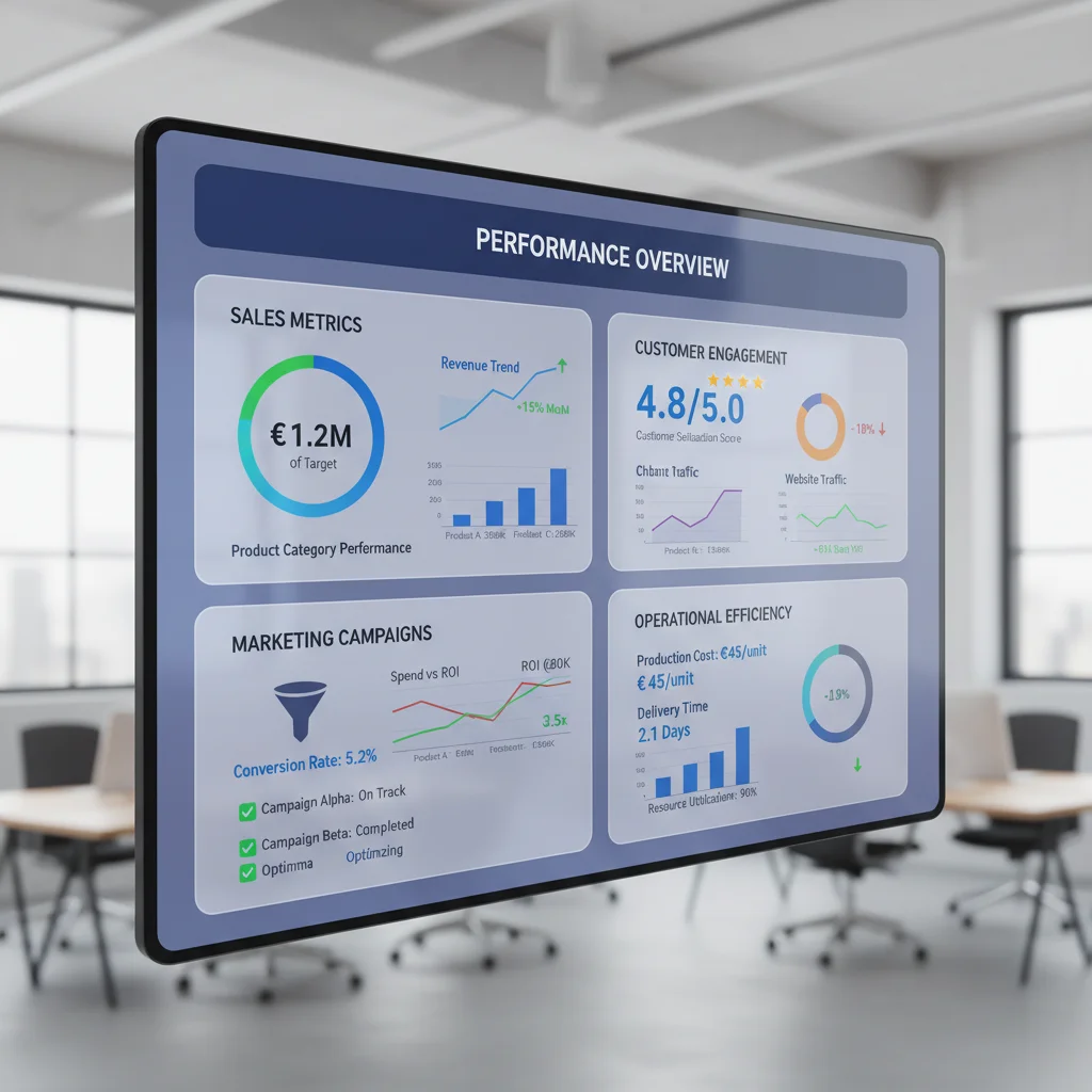 KPI dashboard displaying actionable business insights