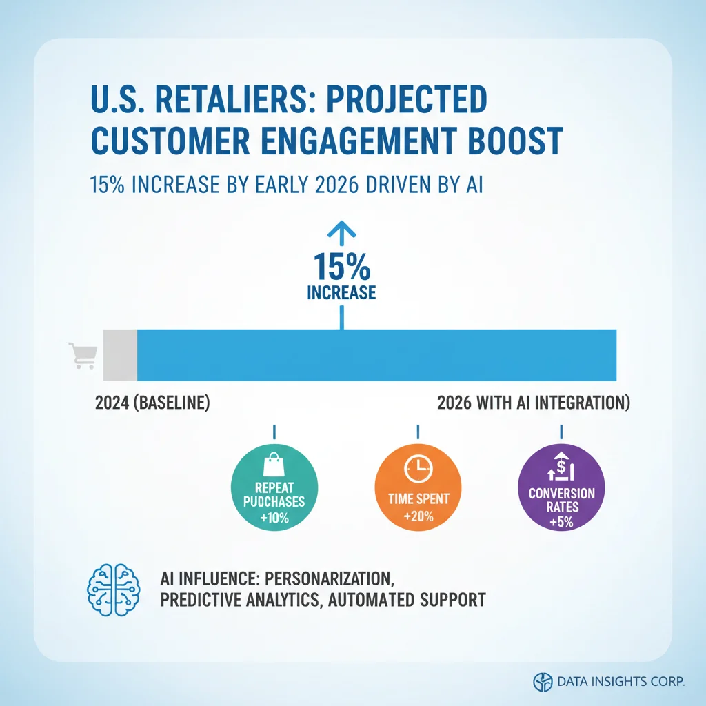 Infographic showing 15% customer engagement increase due to AI in retail