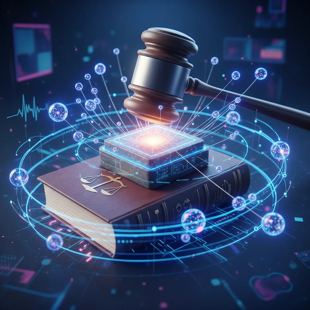 Gavel on law book symbolizing AI legal and ethical considerations