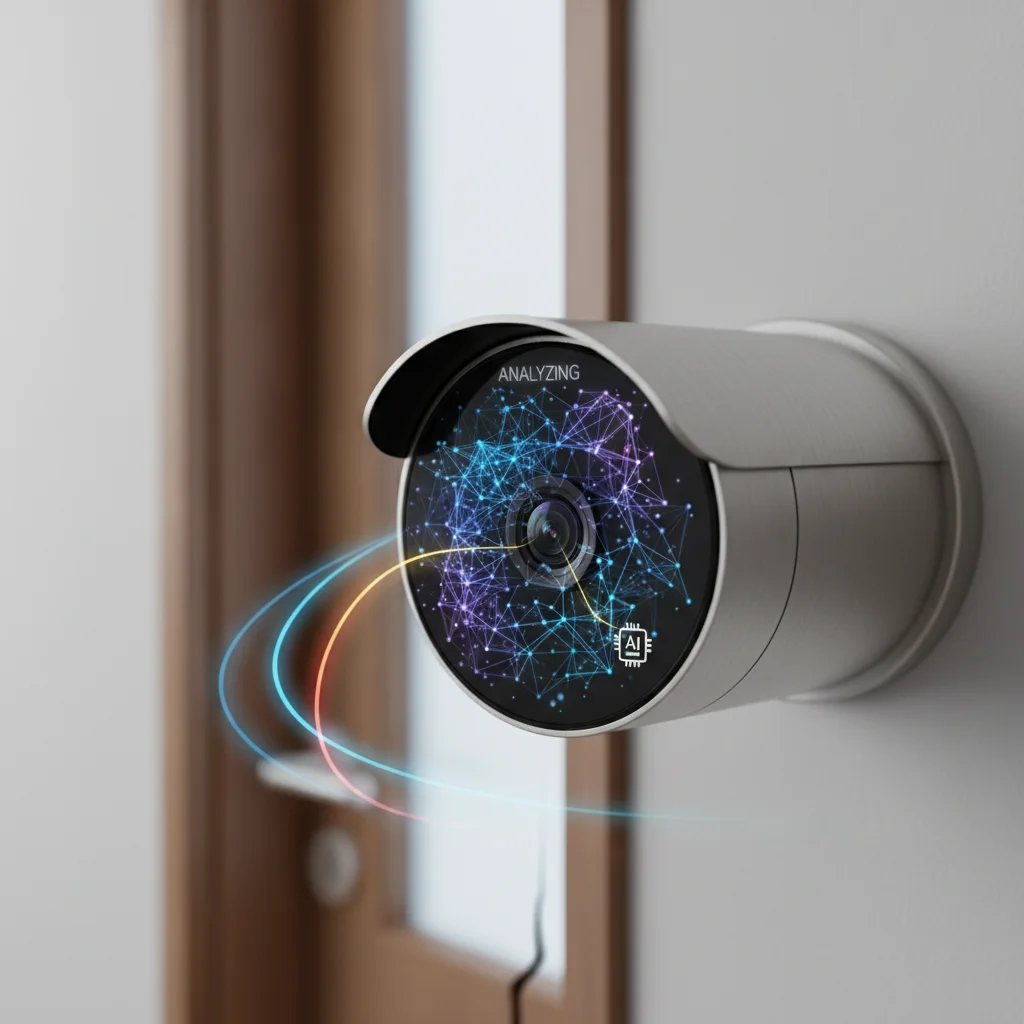 AI-powered security camera with neural network processing for predictive threat detection.