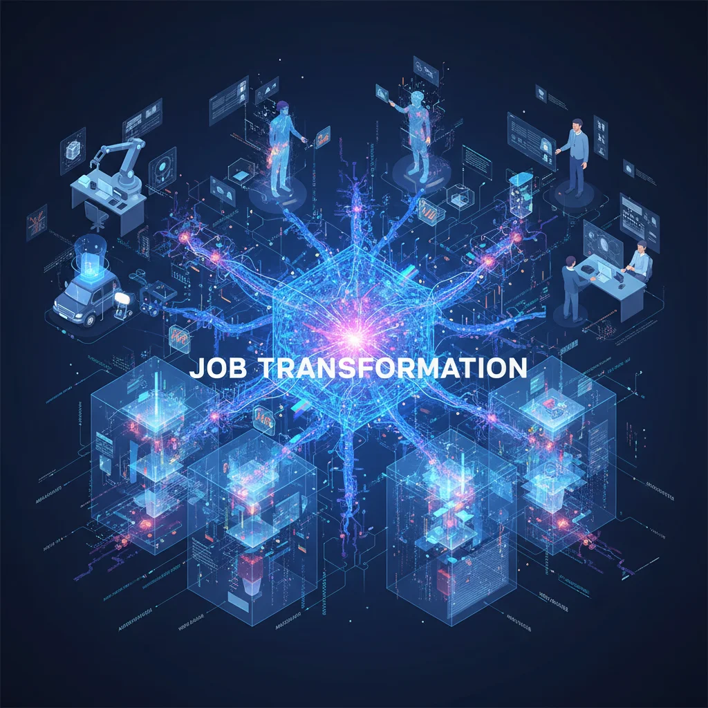 AI algorithms processing data, depicting the transformative power of artificial intelligence in the workplace.