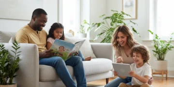 Family Screen Time Management: A 4-Step Guide for Digital Harmony in 2026 Family enjoying balanced screen time and offline activities at home