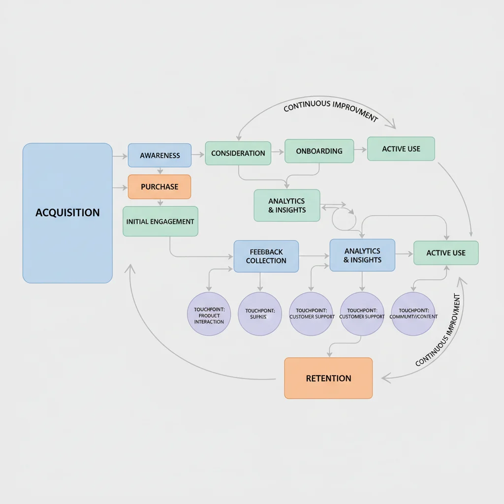 Customer journey map showcasing touchpoints for engagement and feedback.