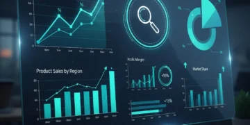 Dashboard showing positive growth trends with data analysis tools, symbolizing data-driven growth strategies.