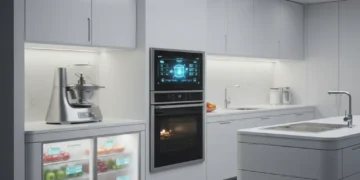 Connected Kitchens: Top 3 Innovative Gadgets for 2026 Home Cooks Futuristic connected kitchen with smart appliances and innovative gadgets.