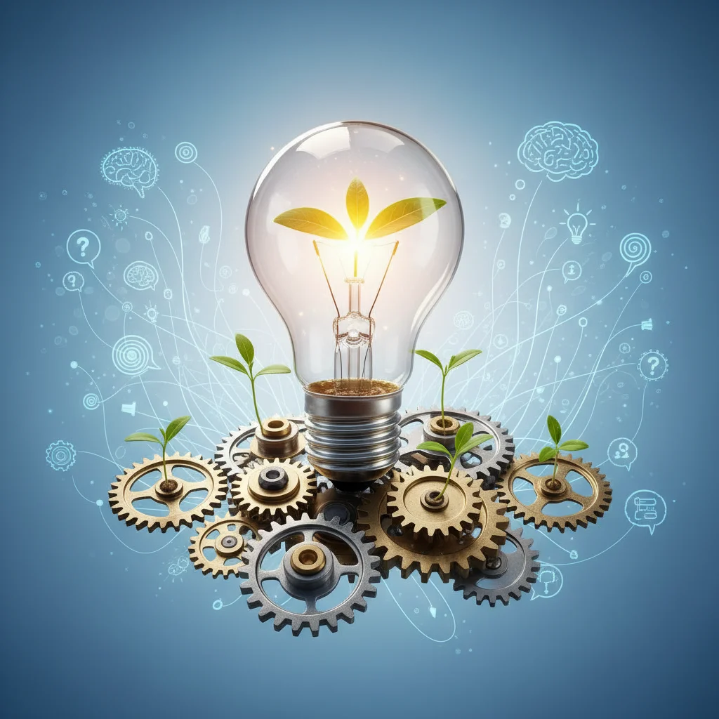 Conceptual image of growth mindset and continuous improvement