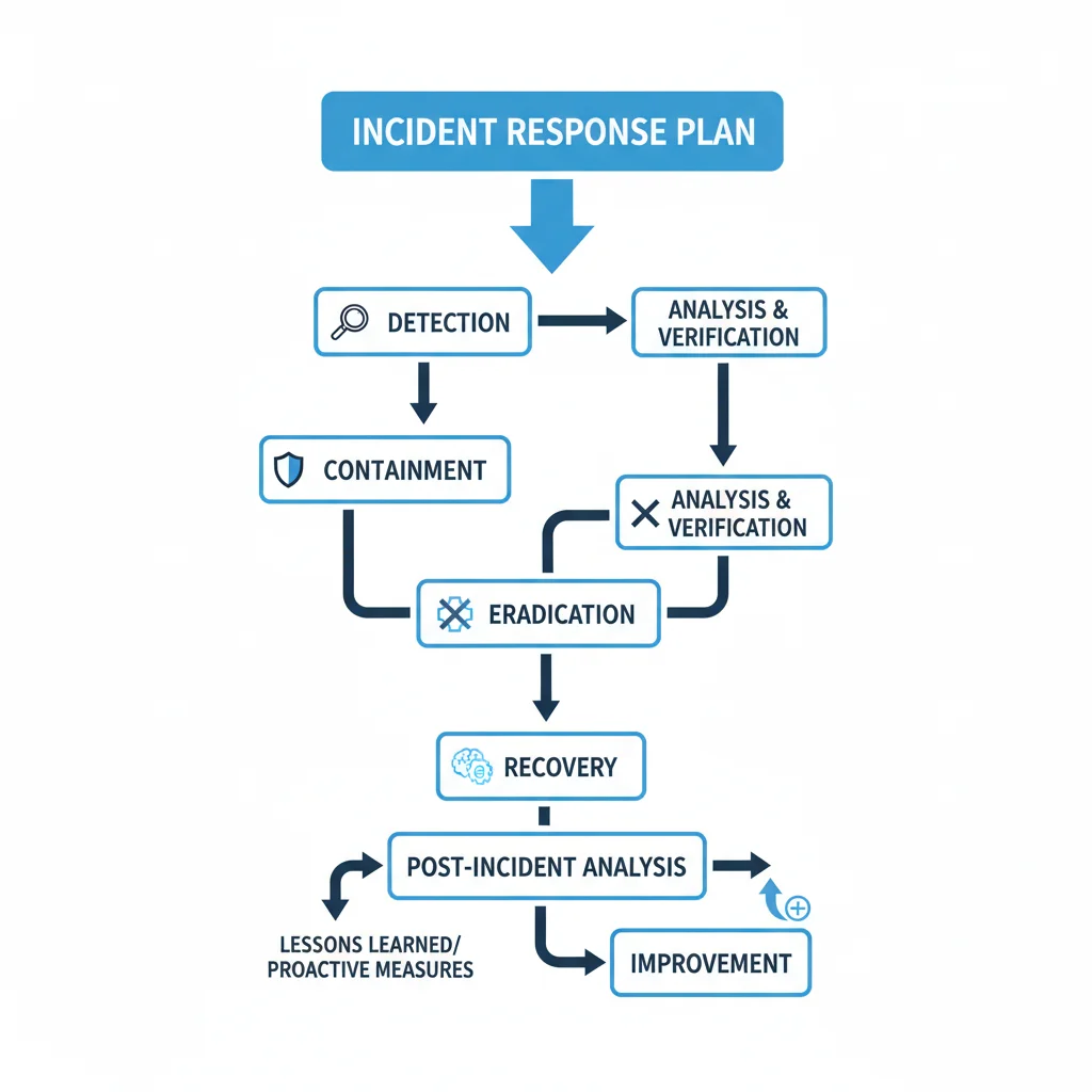 Detailed incident response plan flowchart for cybersecurity preparedness