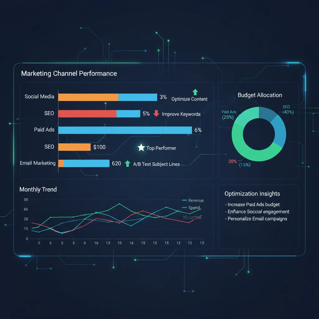 Bar chart comparing customer acquisition costs across various marketing channels.