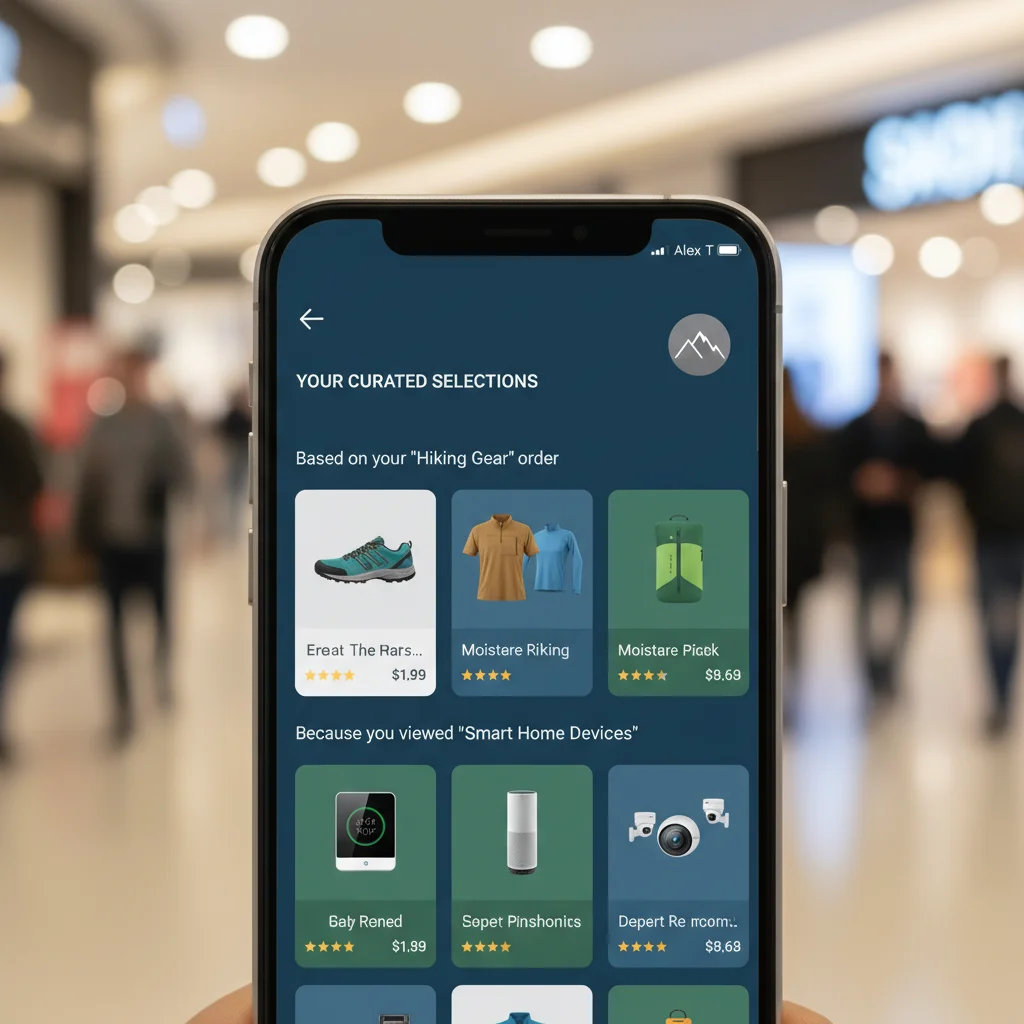 Personalized product recommendations on a mobile retail app
