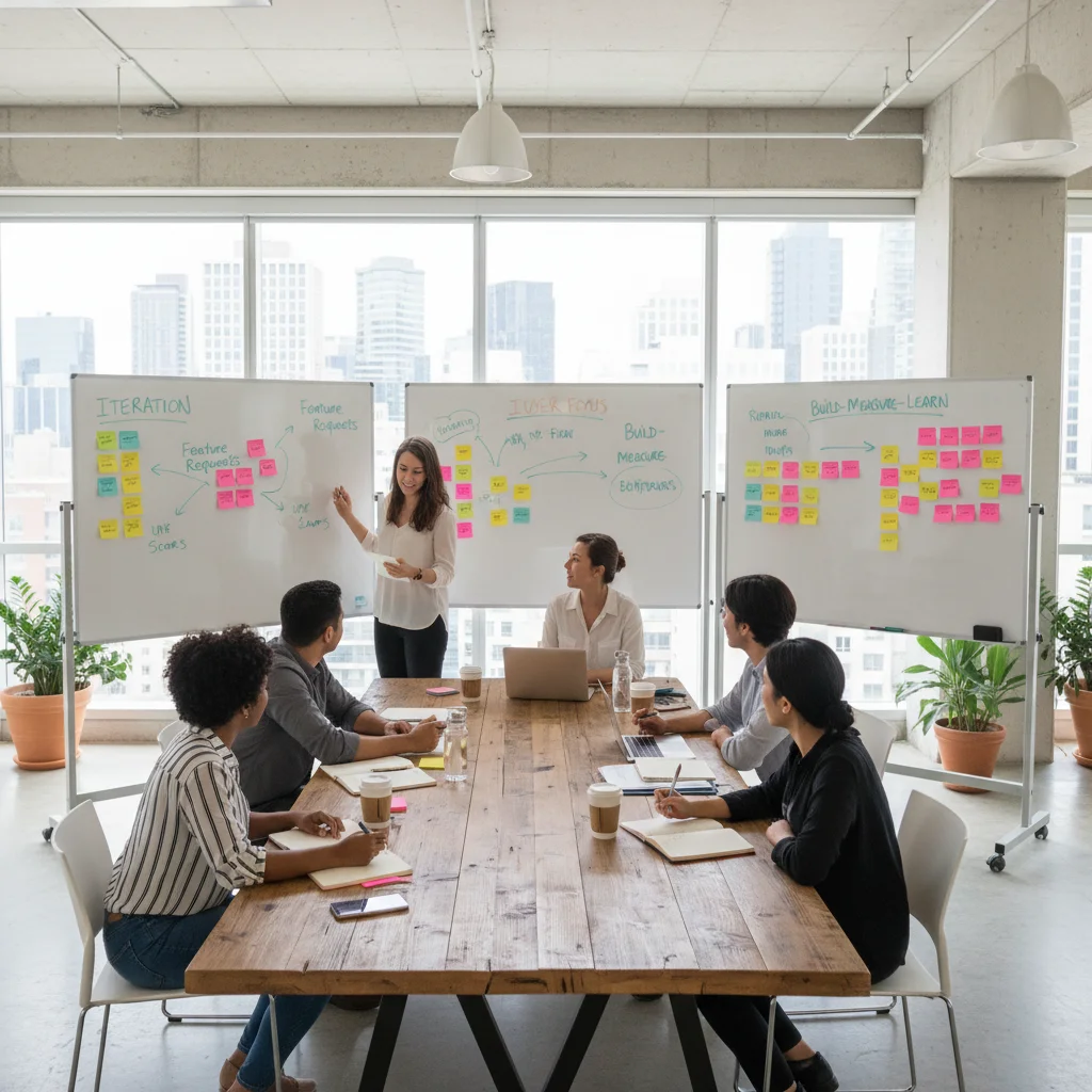 Product team brainstorming user feedback for improvements