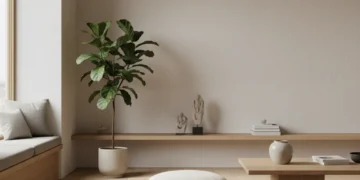 Create Your Personalized Wellness Space: A Comprehensive Guide Serene home interior with meditation cushion and plant for wellness