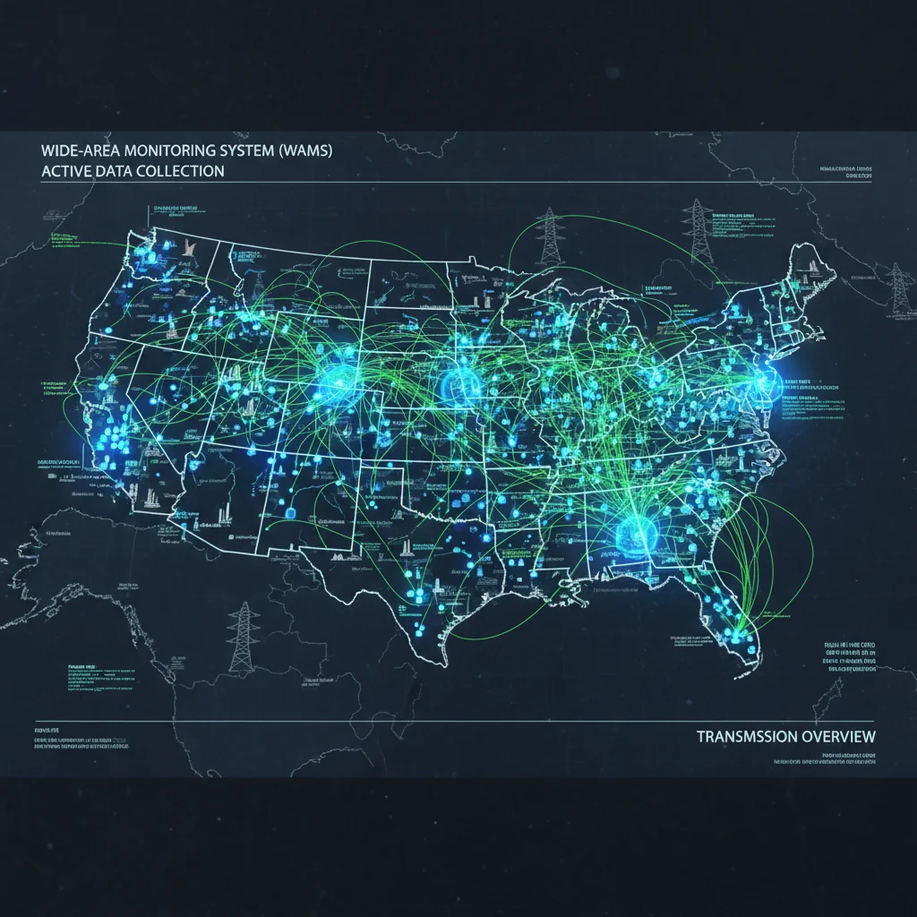 Wide-area monitoring system sensors on US map