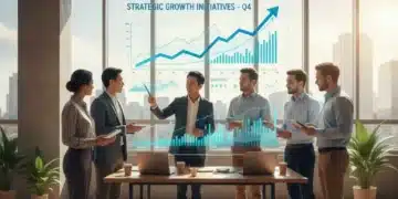 Achieving 9% Profit Margin: Growth Strategies for Economic Uncertainty Business team analyzing financial data for profit growth