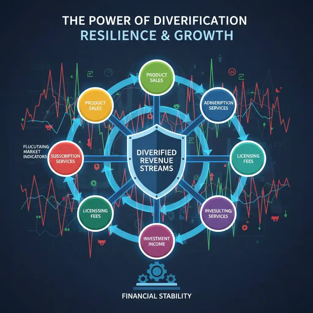 Infographic on diversified revenue streams for business resilience