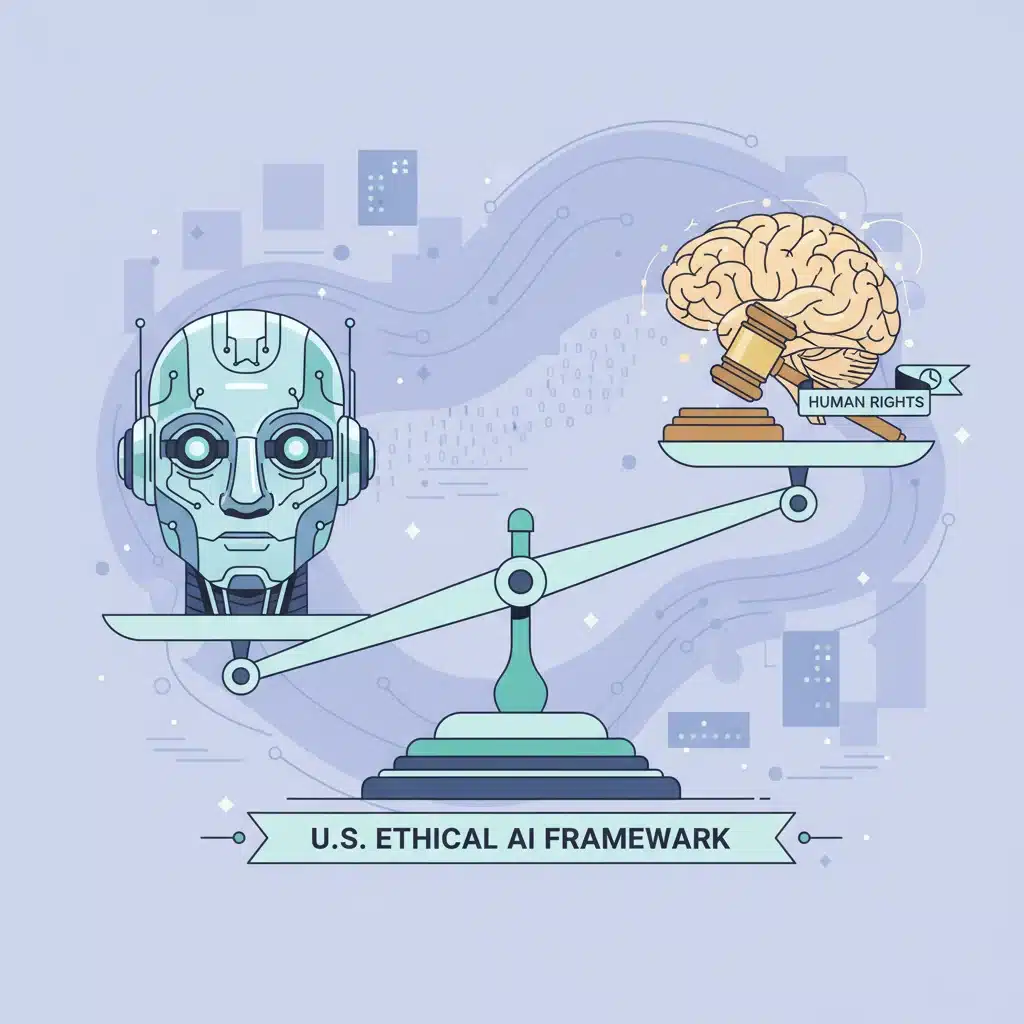 Balance scale symbolizing the equilibrium between AI innovation and ethical considerations.