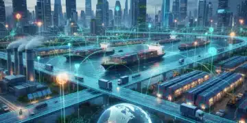 Global supply chain network with digital connections and resilient infrastructure
